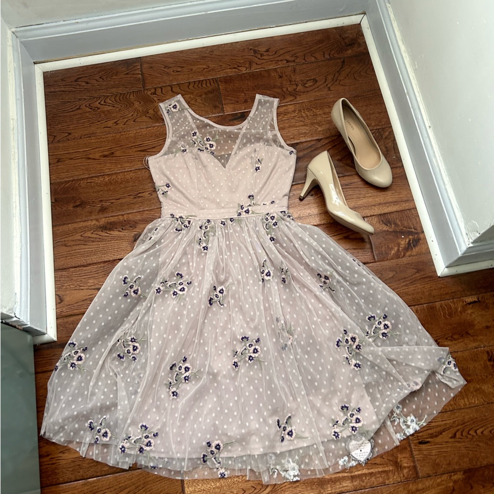 Dusty Lilac Floral Prom Dress